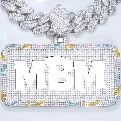 CUSTOM LETTER NECKLACE 3D COLORFUL SQUARE
