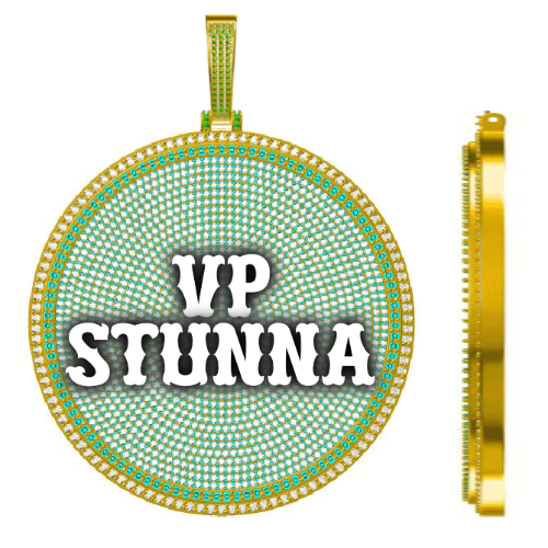 CUSTOM LETTER NECKLACE 3D BIG DISC
