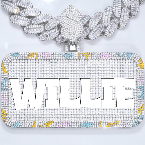 CUSTOM LETTER NECKLACE 3D COLORFUL SQUARE