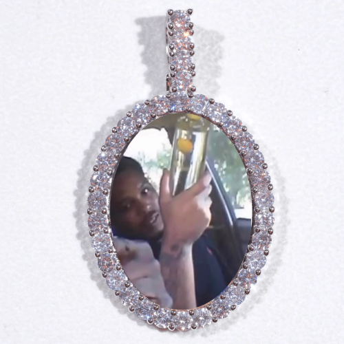 Large 3D Oval Custom Picture Pendant