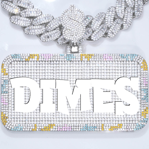 CUSTOM LETTER NECKLACE 3D COLORFUL SQUARE