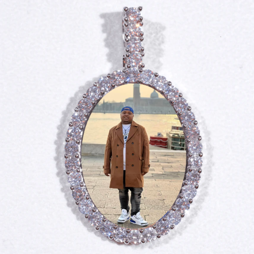 Large 3D Oval Custom Picture Pendant