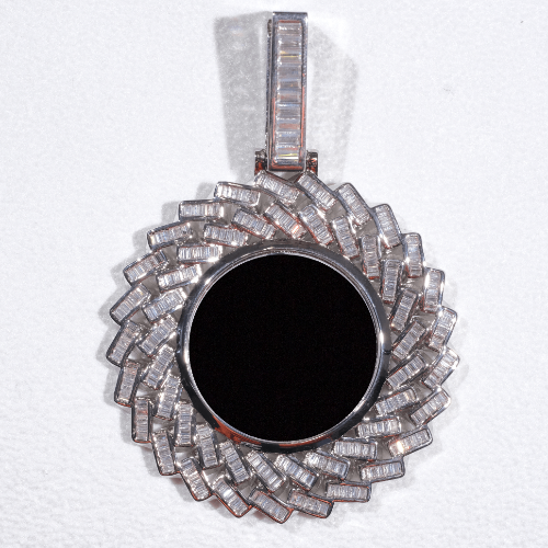 Large 3D Baguette Custom Picture Pendant
