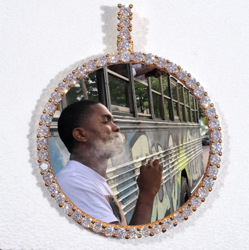 LARGE 3D CIRCLE CUSTOM PICTURE PENDANT