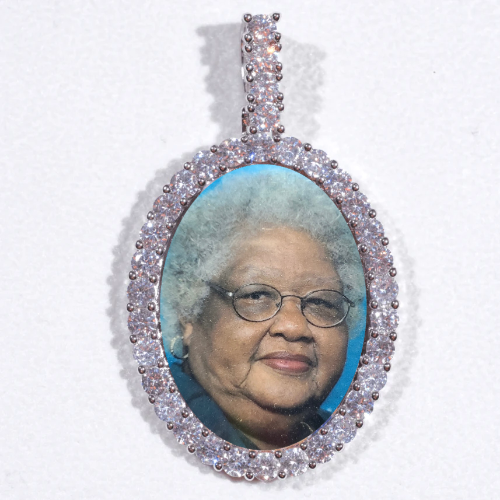 Large 3D Oval Custom Picture Pendant