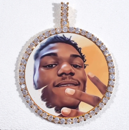 LARGE 3D CIRCLE CUSTOM PICTURE PENDANT