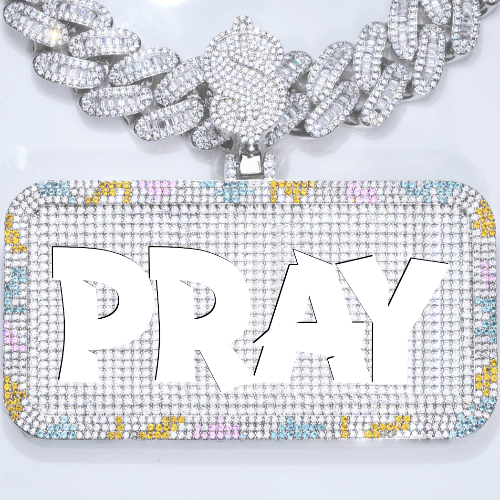 CUSTOM LETTER NECKLACE 3D COLORFUL SQUARE