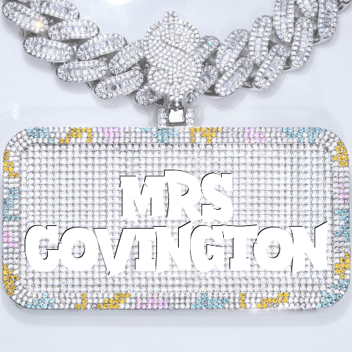 CUSTOM LETTER NECKLACE 3D COLORFUL SQUARE