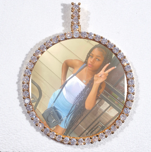 LARGE 3D CIRCLE CUSTOM PICTURE PENDANT
