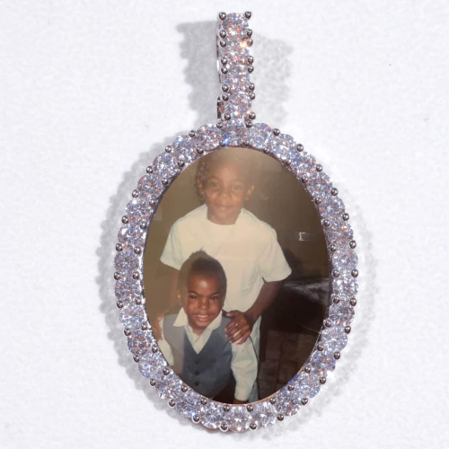 Large 3D Oval Custom Picture Pendant