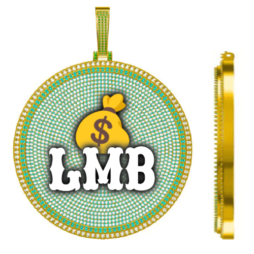CUSTOM LETTER NECKLACE 3D BIG DISC