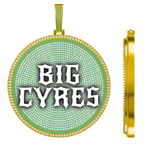 CUSTOM LETTER NECKLACE 3D BIG DISC