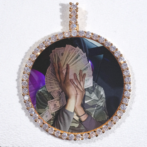 LARGE 3D CIRCLE CUSTOM PICTURE PENDANT