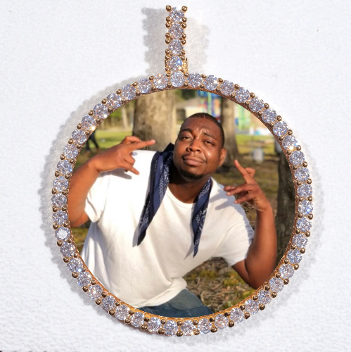 LARGE 3D CIRCLE CUSTOM PICTURE PENDANT