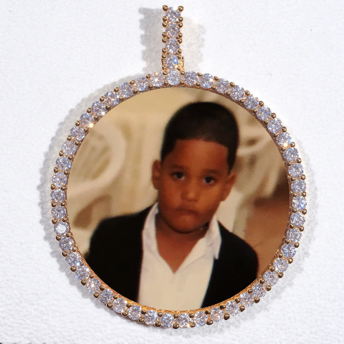 LARGE 3D CIRCLE CUSTOM PICTURE PENDANT