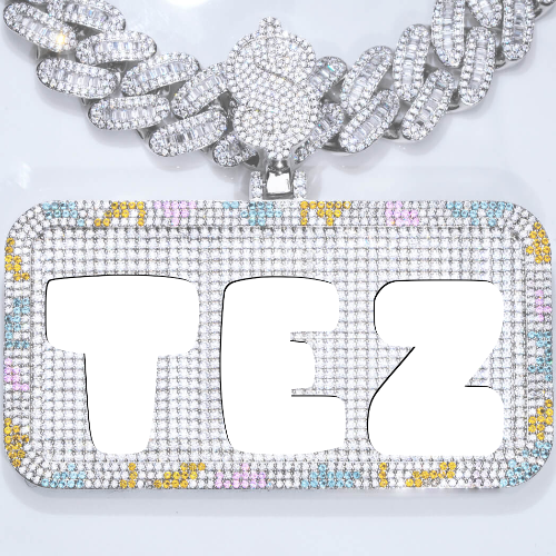 CUSTOM LETTER NECKLACE 3D COLORFUL SQUARE