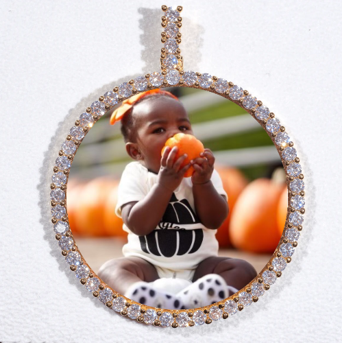 LARGE 3D CIRCLE CUSTOM PICTURE PENDANT
