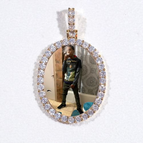 3D Oval Custom Picture Pendant