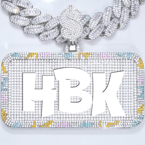 CUSTOM LETTER NECKLACE 3D COLORFUL SQUARE