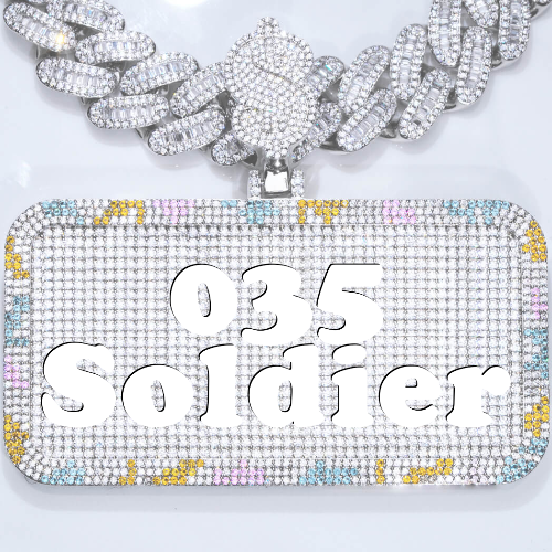 CUSTOM LETTER NECKLACE 3D COLORFUL SQUARE
