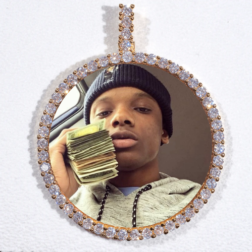 LARGE 3D CIRCLE CUSTOM PICTURE PENDANT