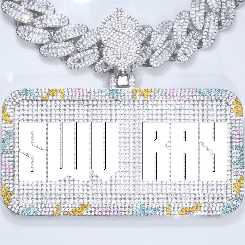 CUSTOM LETTER NECKLACE 3D COLORFUL SQUARE