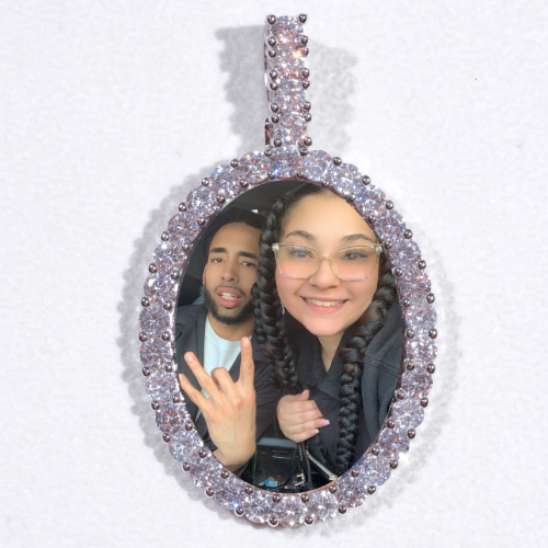 Large 3D Oval Custom Picture Pendant