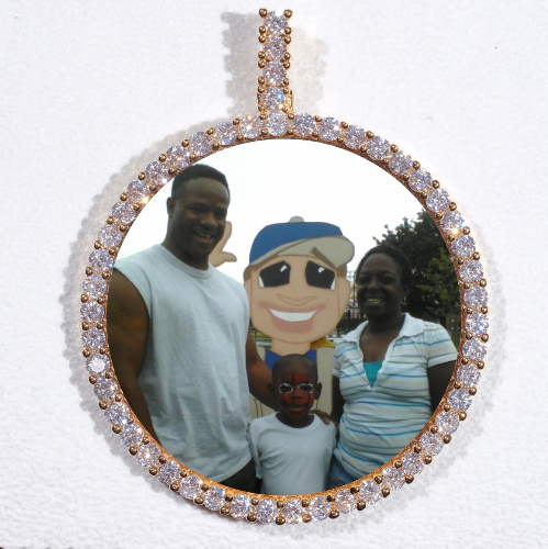 LARGE 3D CIRCLE CUSTOM PICTURE PENDANT
