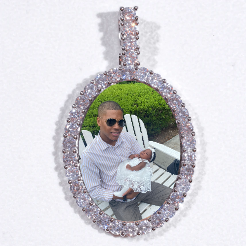 Large 3D Oval Custom Picture Pendant