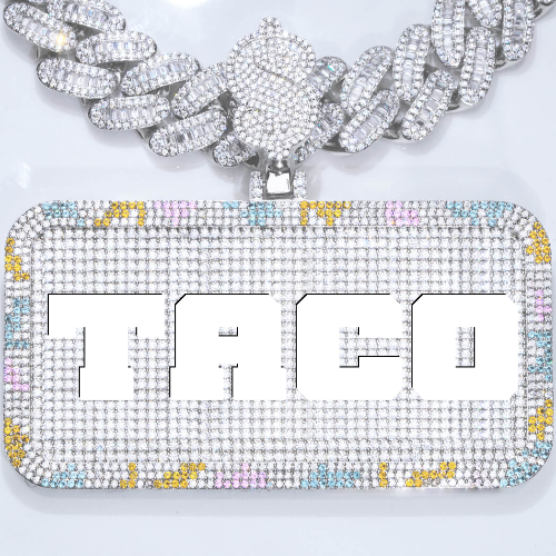 CUSTOM LETTER NECKLACE 3D COLORFUL SQUARE