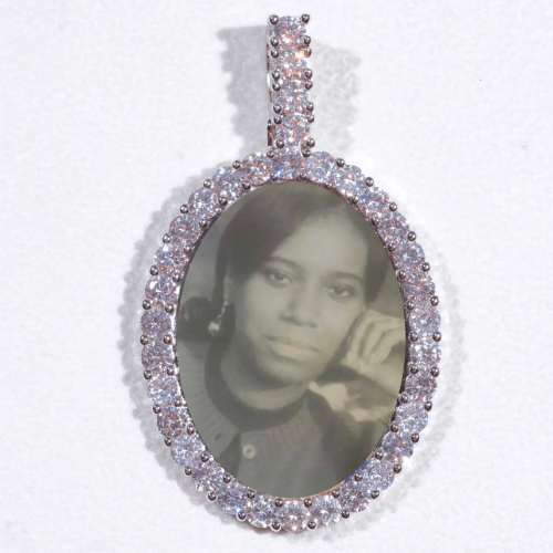 Large 3D Oval Custom Picture Pendant