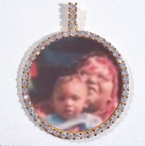 LARGE 3D CIRCLE CUSTOM PICTURE PENDANT