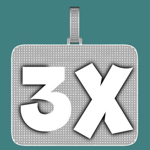 CUSTOM LETTER NECKLACE 3D BIG SQUARE