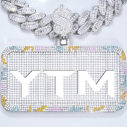 CUSTOM LETTER NECKLACE 3D COLORFUL SQUARE