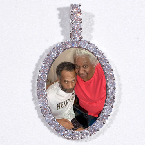 Large 3D Oval Custom Picture Pendant