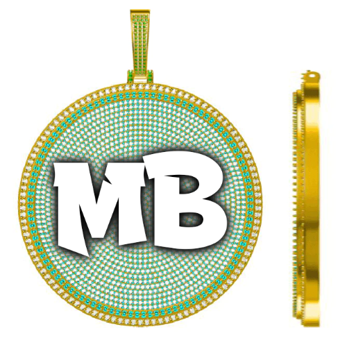 CUSTOM LETTER NECKLACE 3D BIG DISC