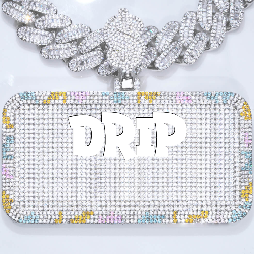 CUSTOM LETTER NECKLACE 3D COLORFUL SQUARE