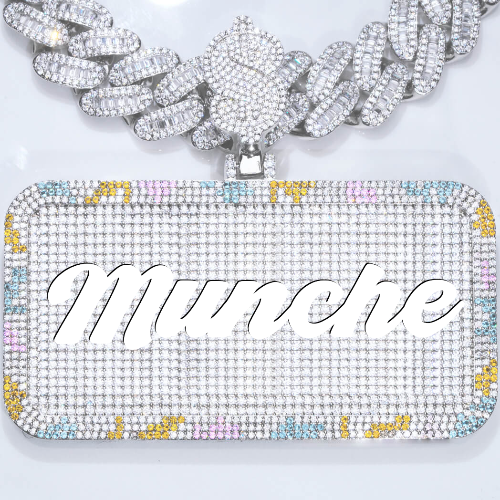 CUSTOM LETTER NECKLACE 3D COLORFUL SQUARE
