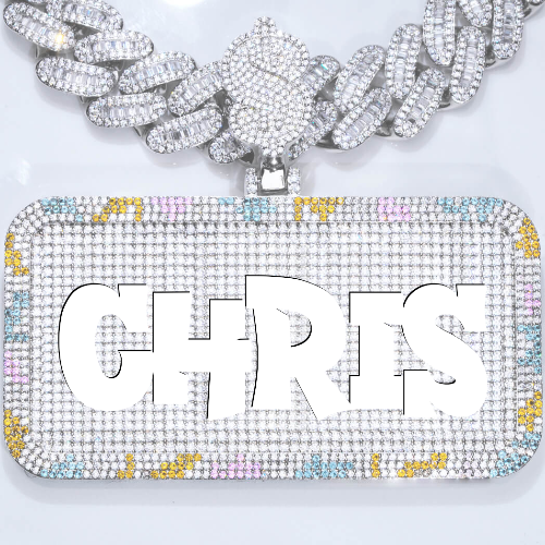 CUSTOM LETTER NECKLACE 3D COLORFUL SQUARE
