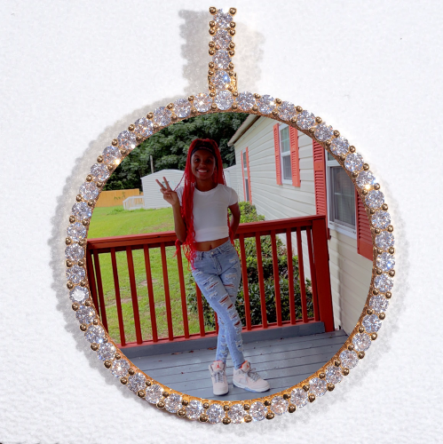 LARGE 3D CIRCLE CUSTOM PICTURE PENDANT