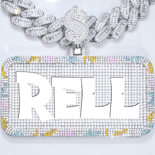 CUSTOM LETTER NECKLACE 3D COLORFUL SQUARE