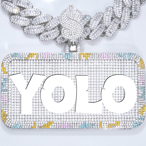 CUSTOM LETTER NECKLACE 3D COLORFUL SQUARE