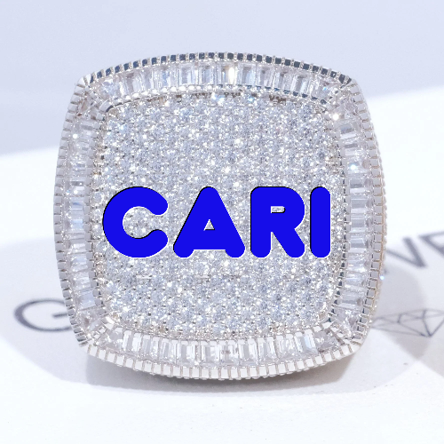 CUSTOM LETTER 3D ICED RING