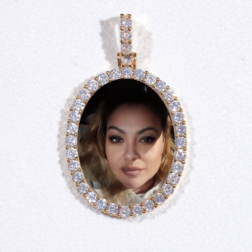 3D Oval Custom Picture Pendant