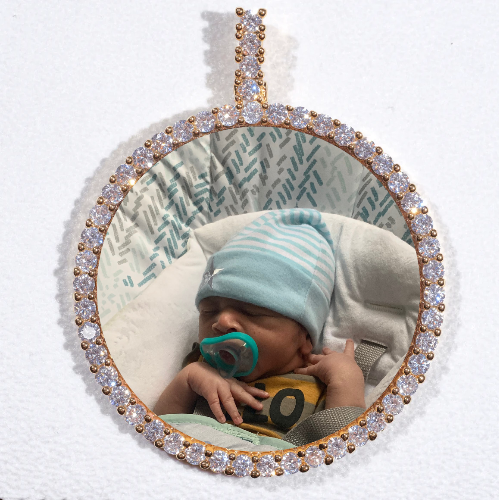 LARGE 3D CIRCLE CUSTOM PICTURE PENDANT