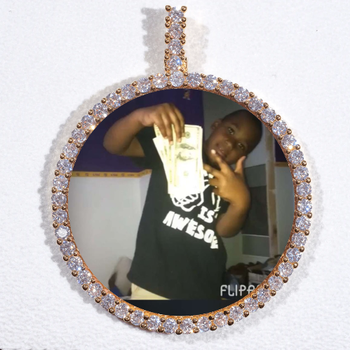 LARGE 3D CIRCLE CUSTOM PICTURE PENDANT