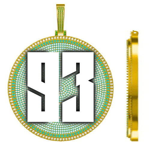 CUSTOM LETTER NECKLACE 3D BIG DISC