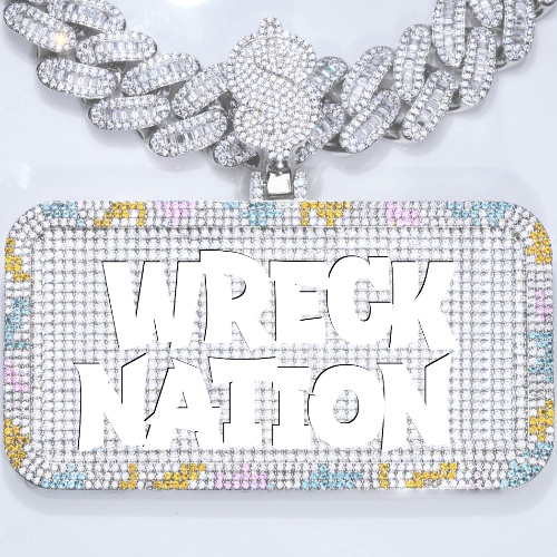 CUSTOM LETTER NECKLACE 3D COLORFUL SQUARE