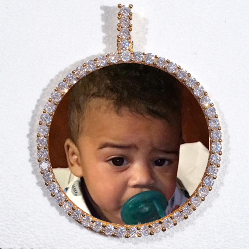 LARGE 3D CIRCLE CUSTOM PICTURE PENDANT