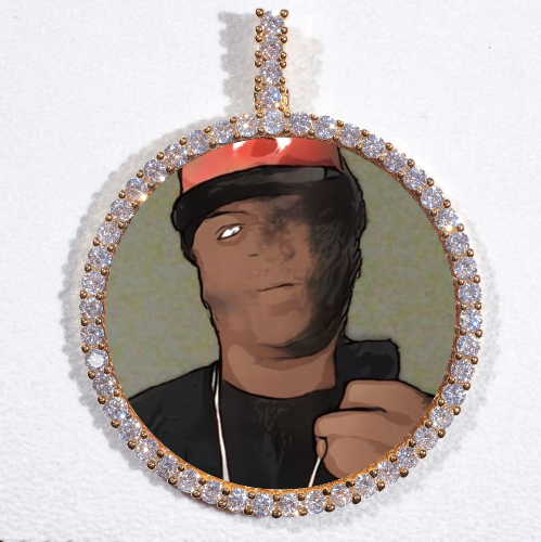 LARGE 3D CIRCLE CUSTOM PICTURE PENDANT